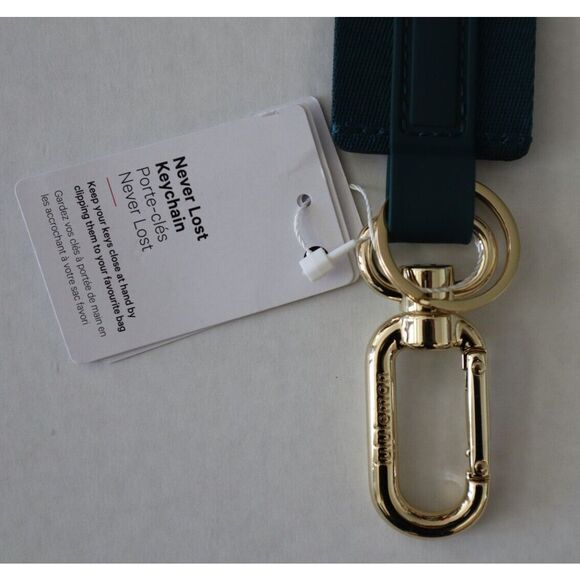 Lululemon LU9BGQS Warp Teal/Gold/Bone Never Lost Keychain *Wordmark - Picture 3 of 4